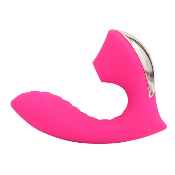 Вибратор с вакуумным стимулятором клитора "Vandersex" розовый 