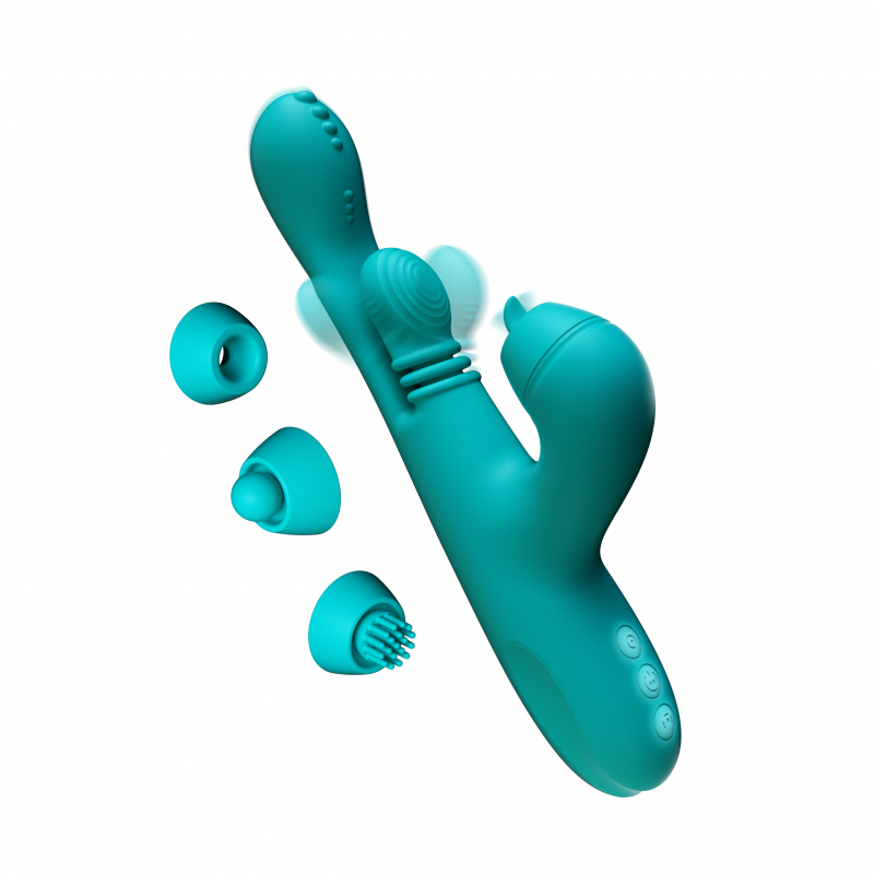 Вибратор с технологией массажа зоны G и инновационным клиторальным стимулятором "Amovibe Sensa Sway" бирюзовый 